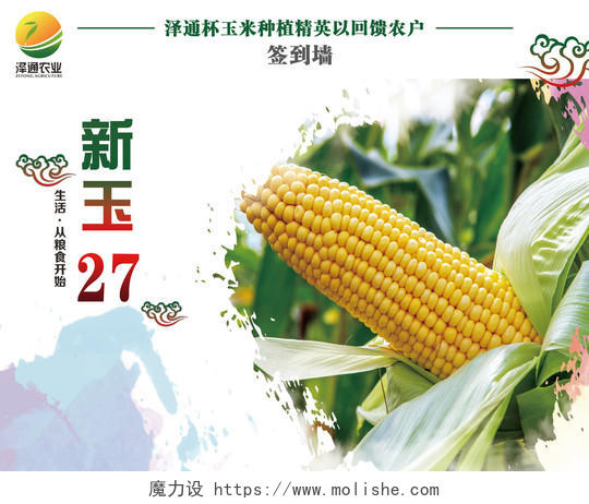新玉27玉米粮食农产品农业签到墙展板